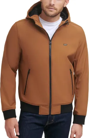 Levi's Men's Hooded Water Resistant Softshell Bomber Jacket