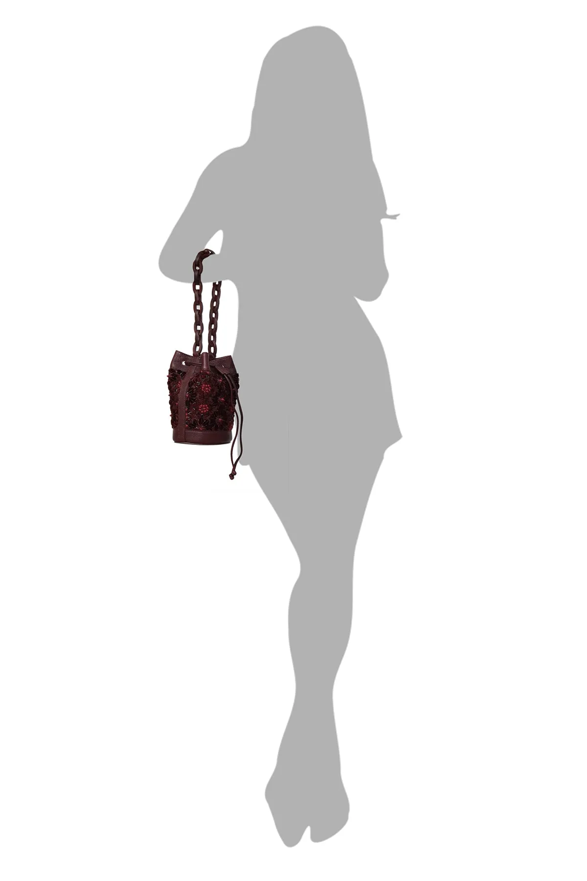 Lilac-Sangria Leather Bucket Bag