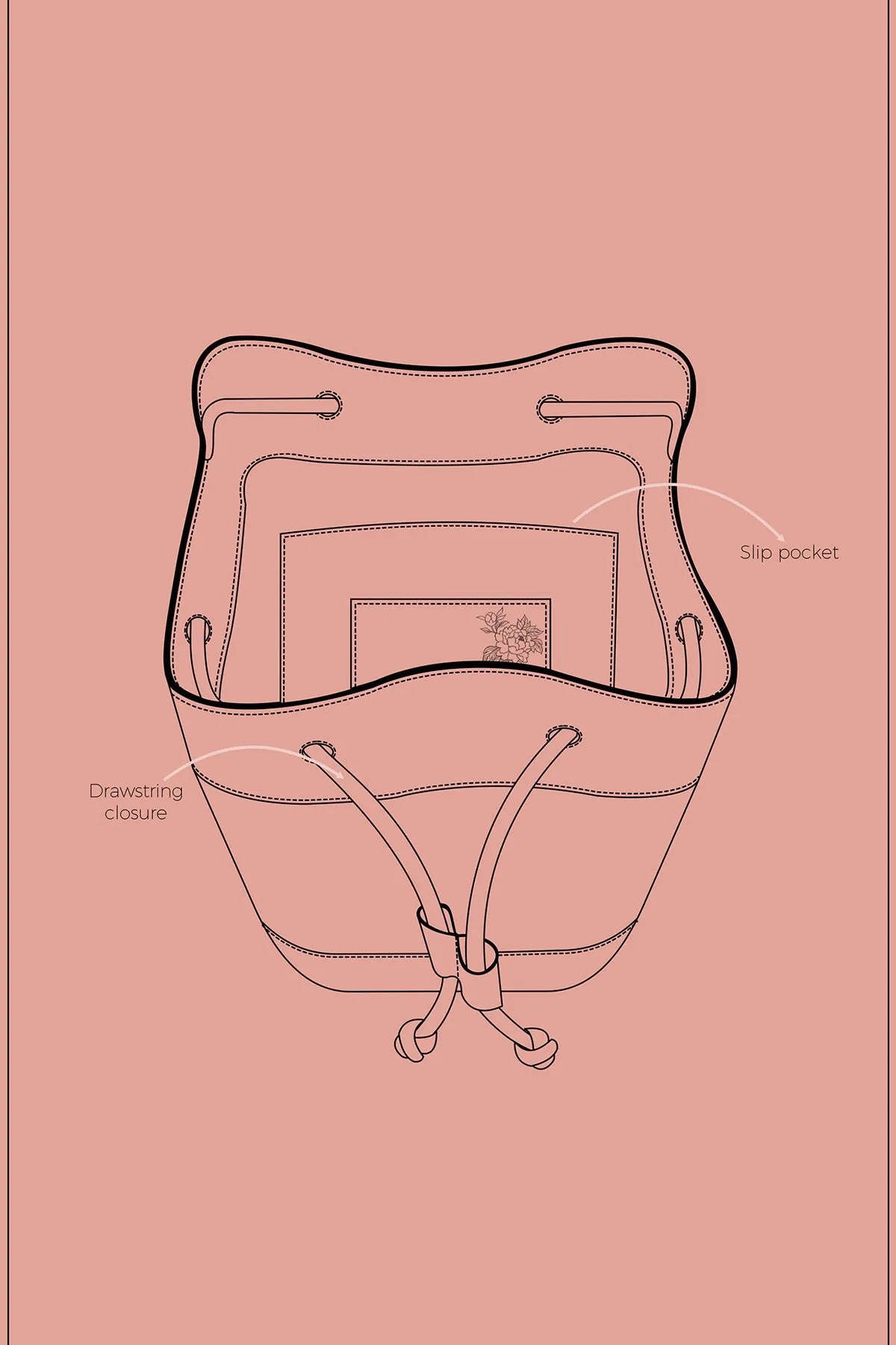 Lilac-Sangria Leather Bucket Bag