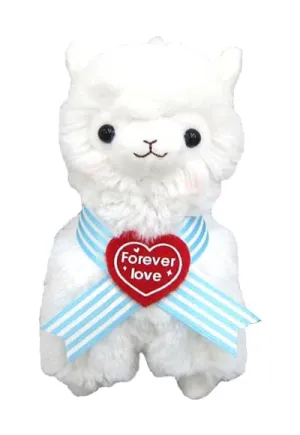 Llama Sweet Heart Alpaca 7" Plush Key Chain White