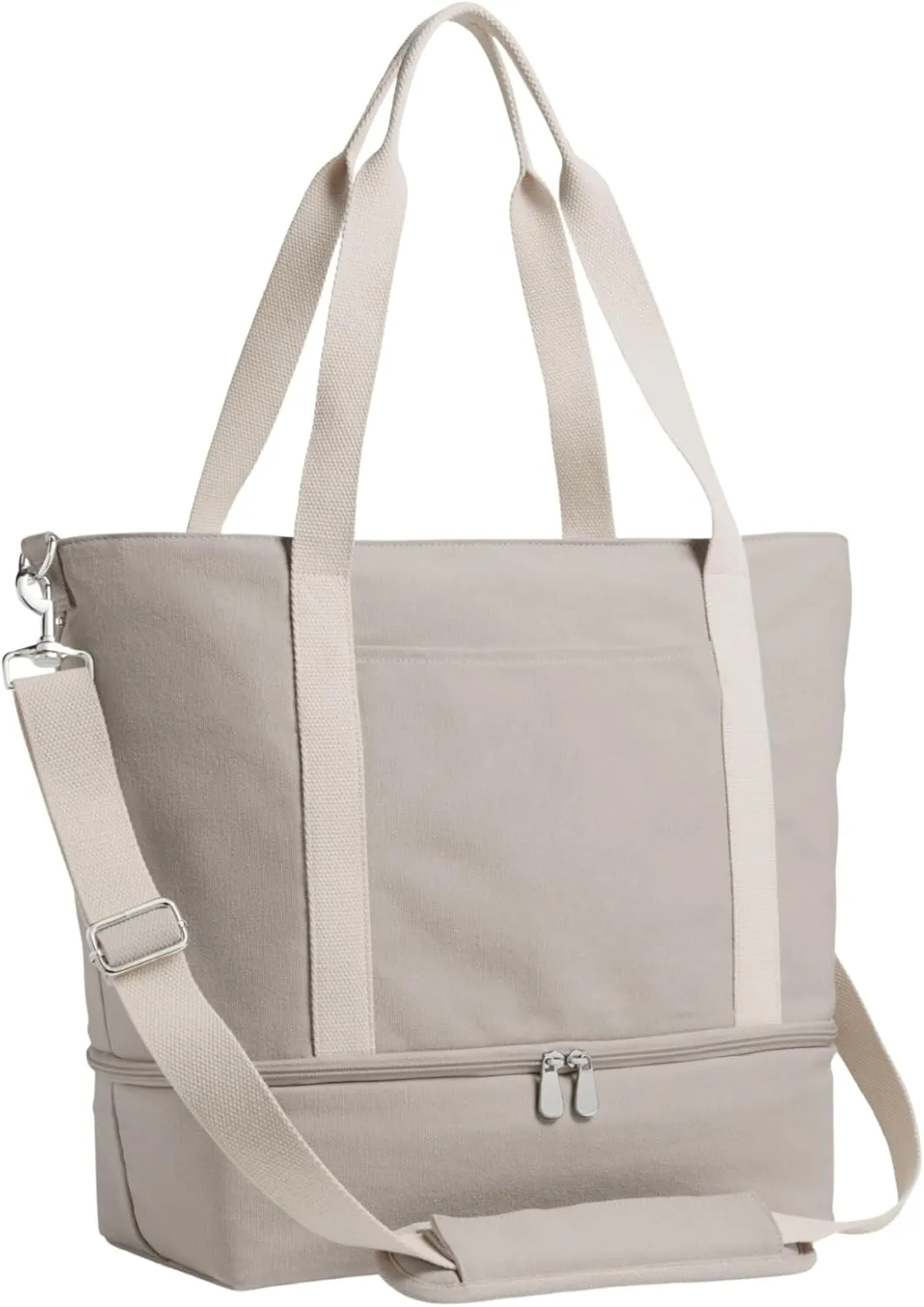 Lo & Sons Catalina Day Tote - Premium Canvas Everyday & Travel Bag with Shoe Compartment, Luggage Sleeve, Padded Strap