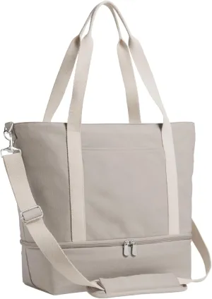 Lo & Sons Catalina Day Tote - Premium Canvas Everyday & Travel Bag with Shoe Compartment, Luggage Sleeve, Padded Strap