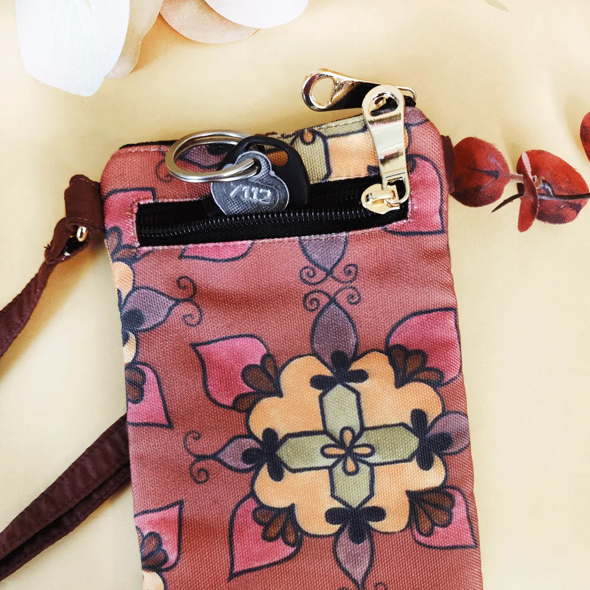 Loop Mobile Sling Bag-Yellow Flower