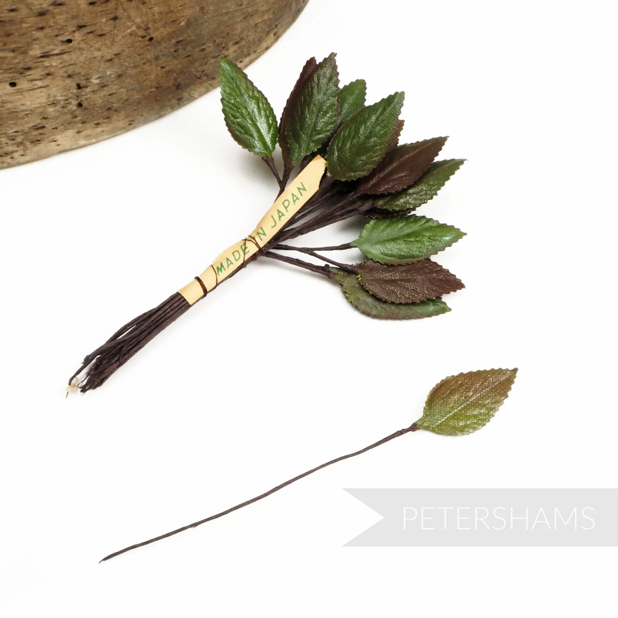 'Lori' Vintage 1950's Petite Japanese Rose Leaves - 24 Stems