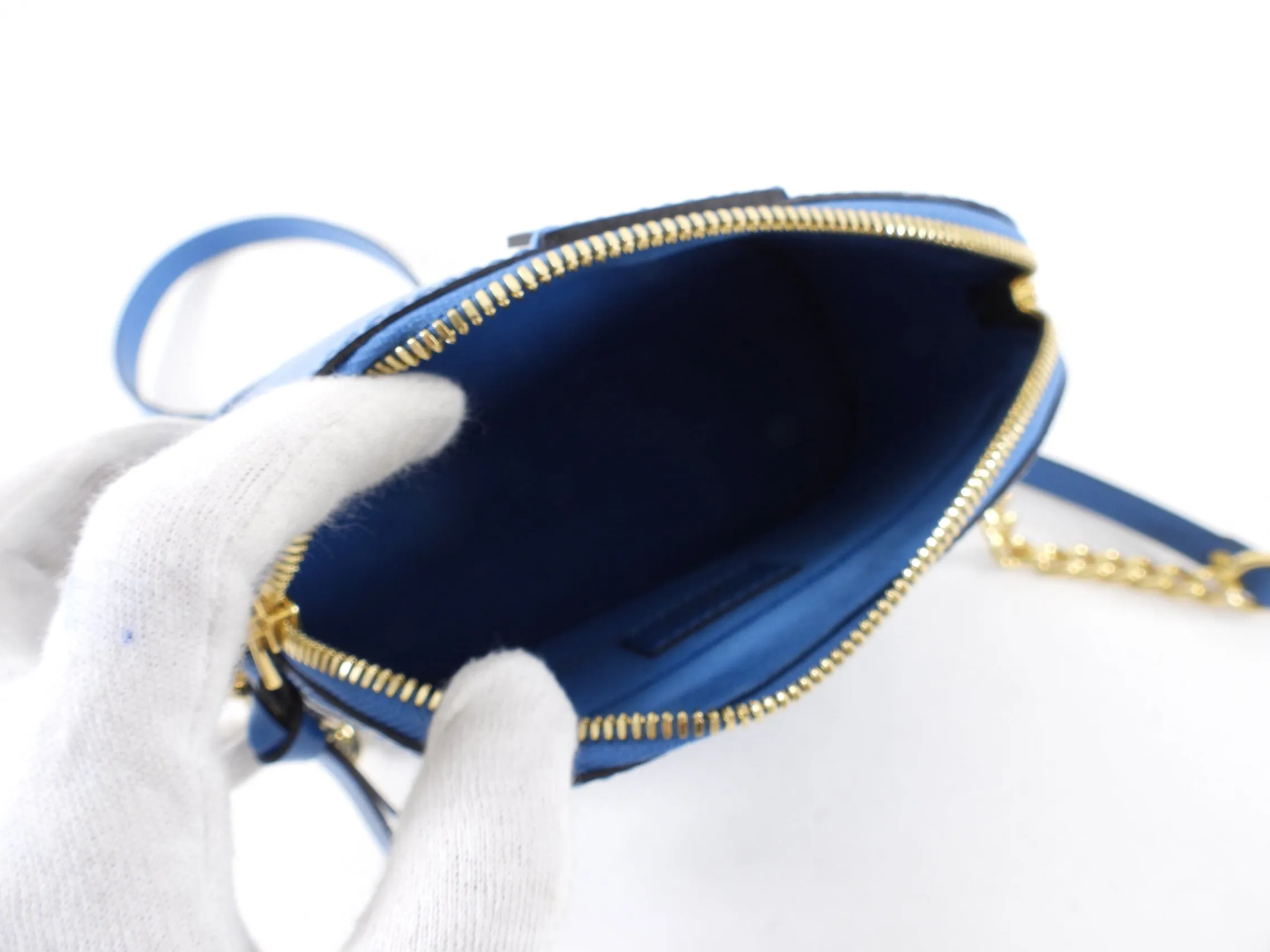 Louis Vuitton Blue Epi Alma Mini Chain Crossbody Bag