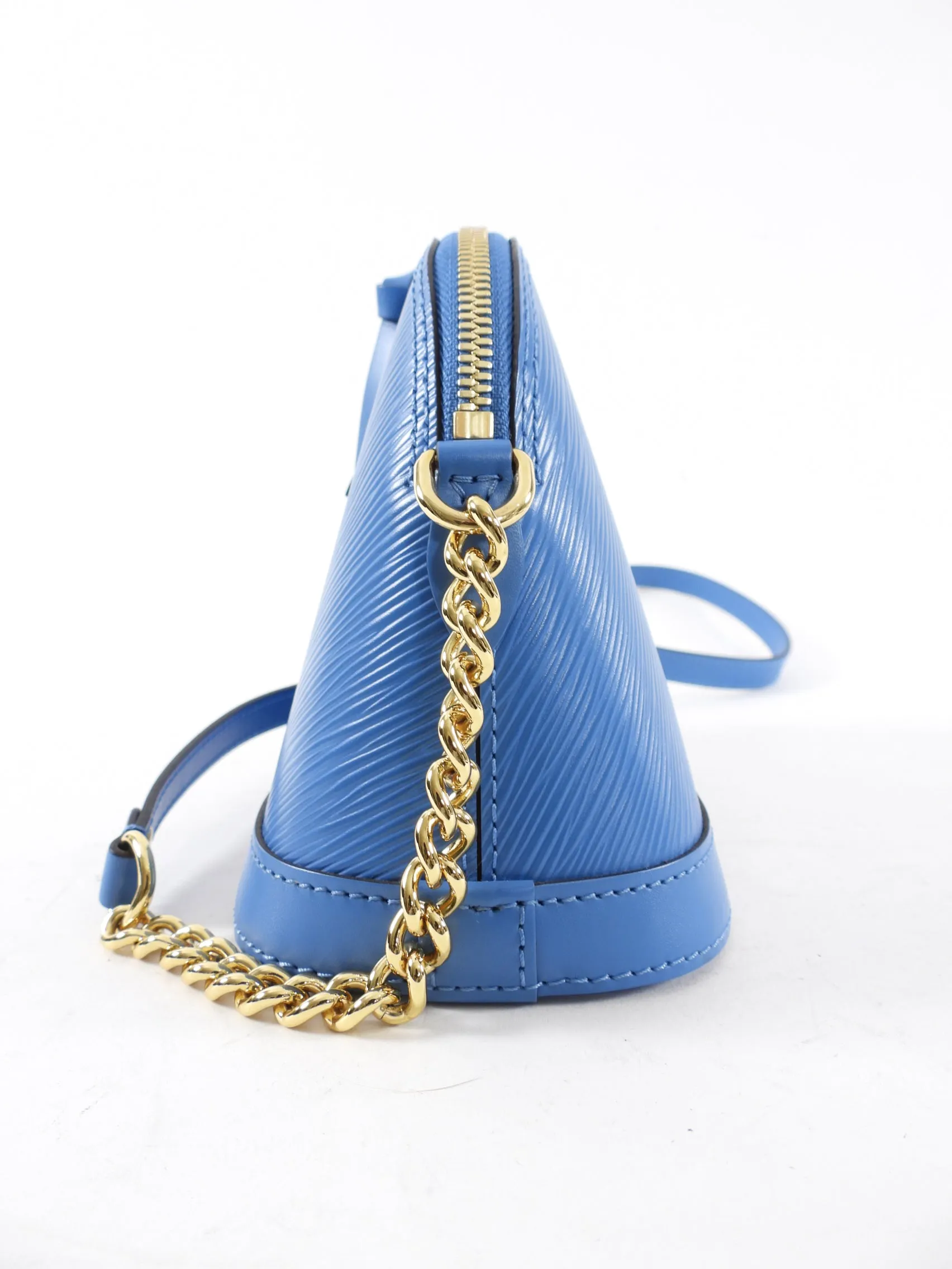 Louis Vuitton Blue Epi Alma Mini Chain Crossbody Bag