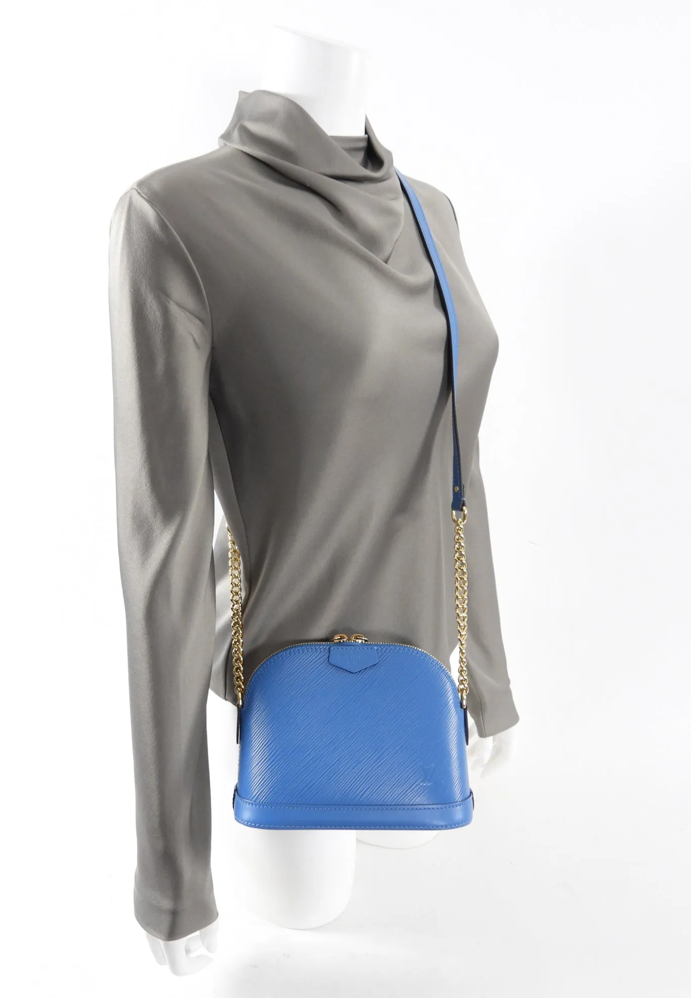Louis Vuitton Blue Epi Alma Mini Chain Crossbody Bag