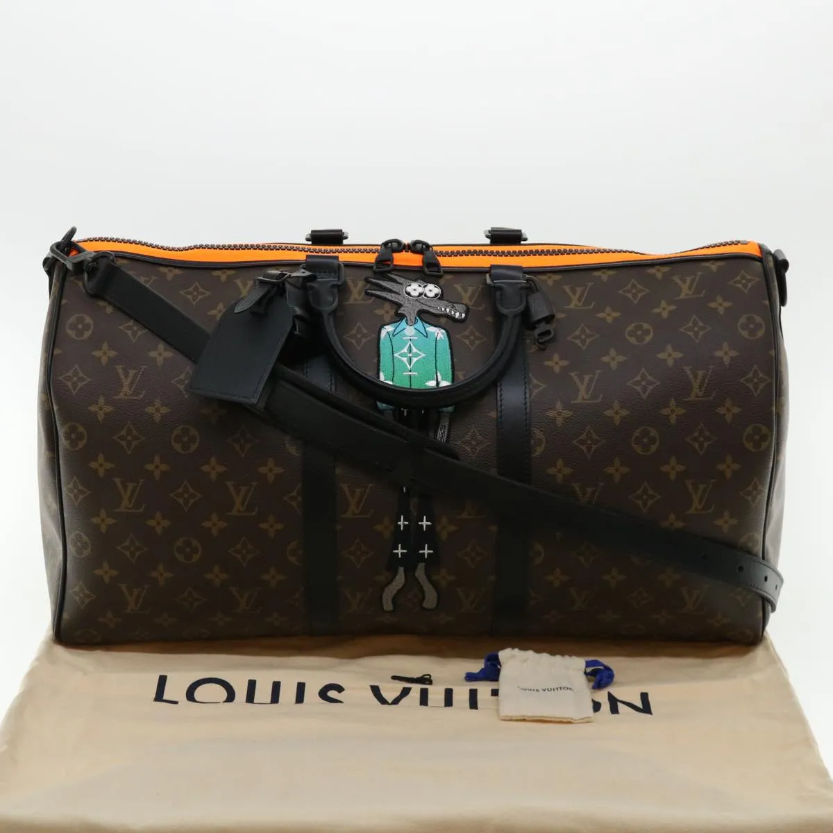 LOUIS VUITTON Cartoon Virgil Keepall Bandouliere50 Boston Bag M45616 Auth 31893A
