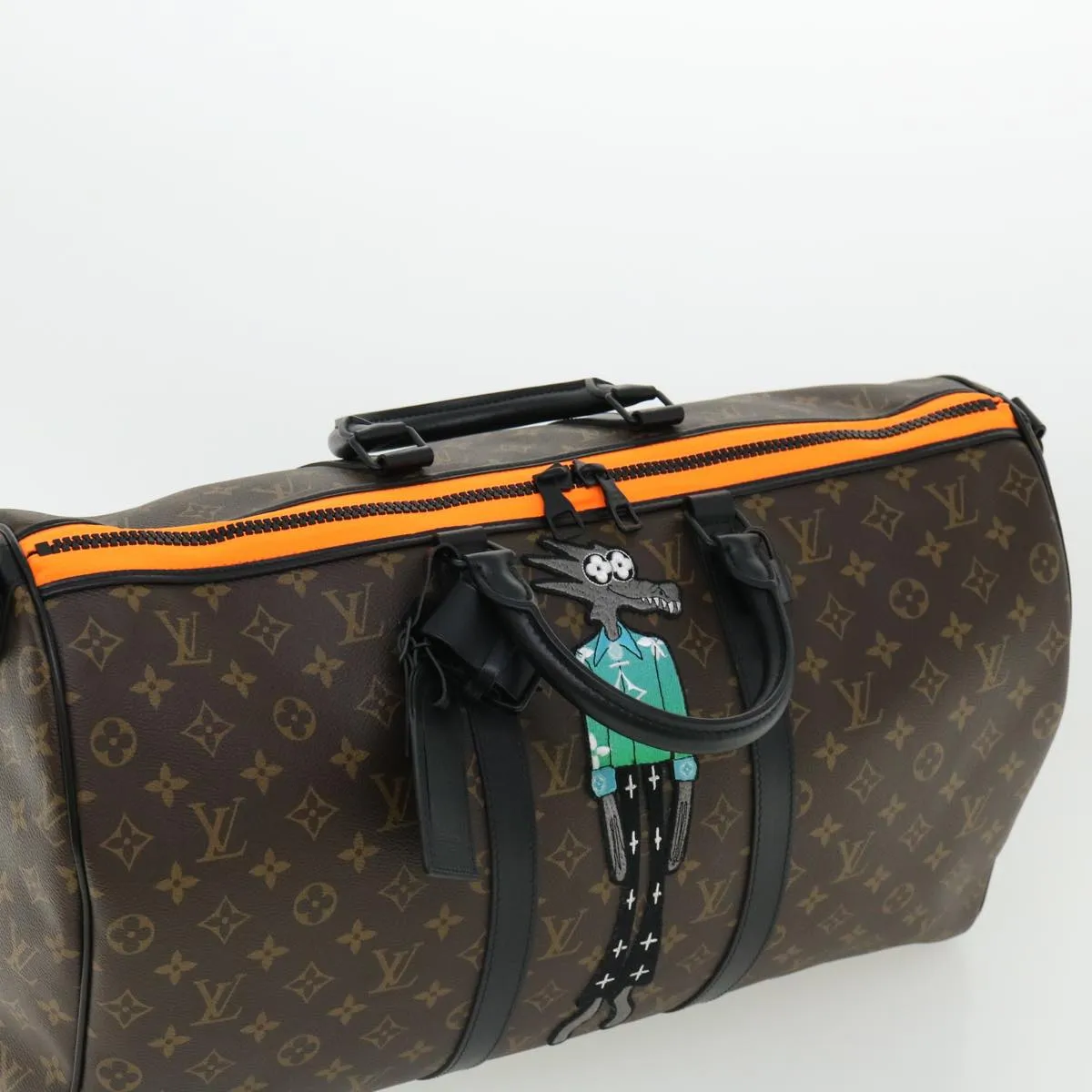 LOUIS VUITTON Cartoon Virgil Keepall Bandouliere50 Boston Bag M45616 Auth 31893A