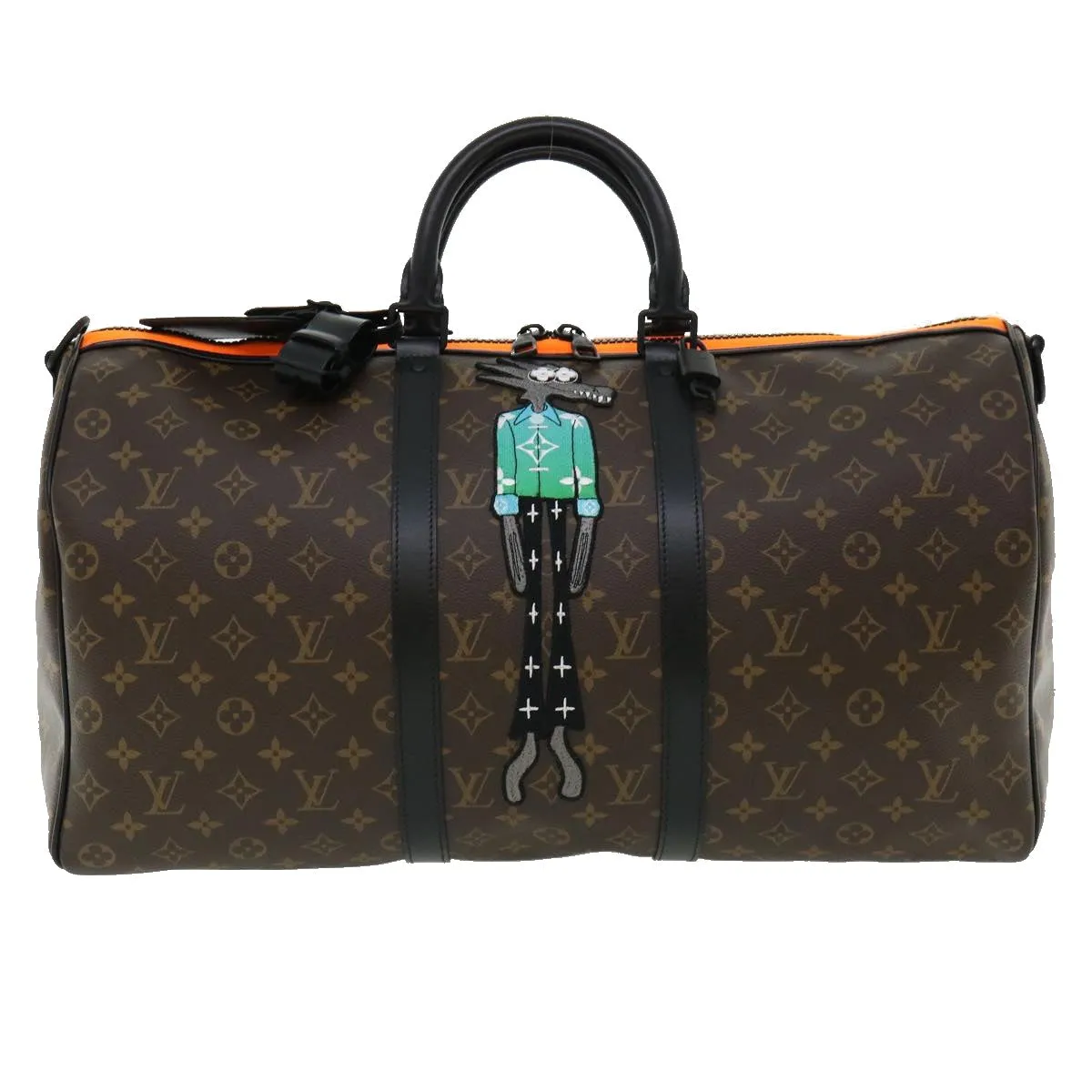 LOUIS VUITTON Cartoon Virgil Keepall Bandouliere50 Boston Bag M45616 Auth 31893A