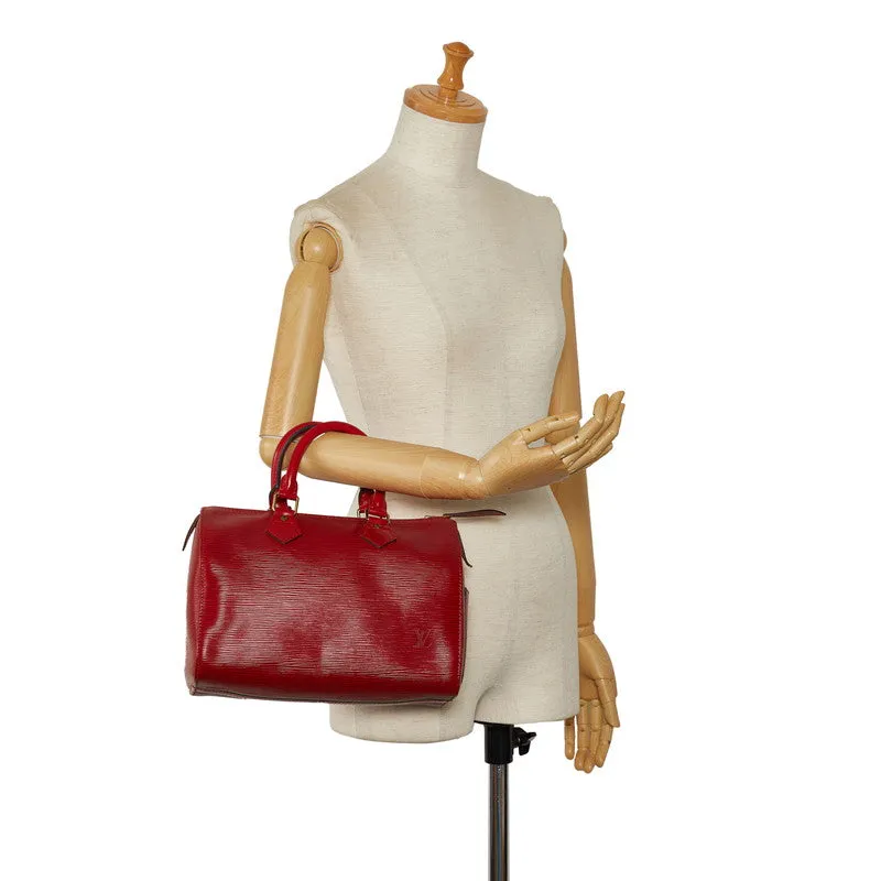 Louis Vuitton Epi Speedy 25 Handbag Boston Bag M43017 Castilian Red