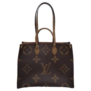 Louis Vuitton Giant Reverse Monogram OTG MM Totebag in Brown Coated Canvas