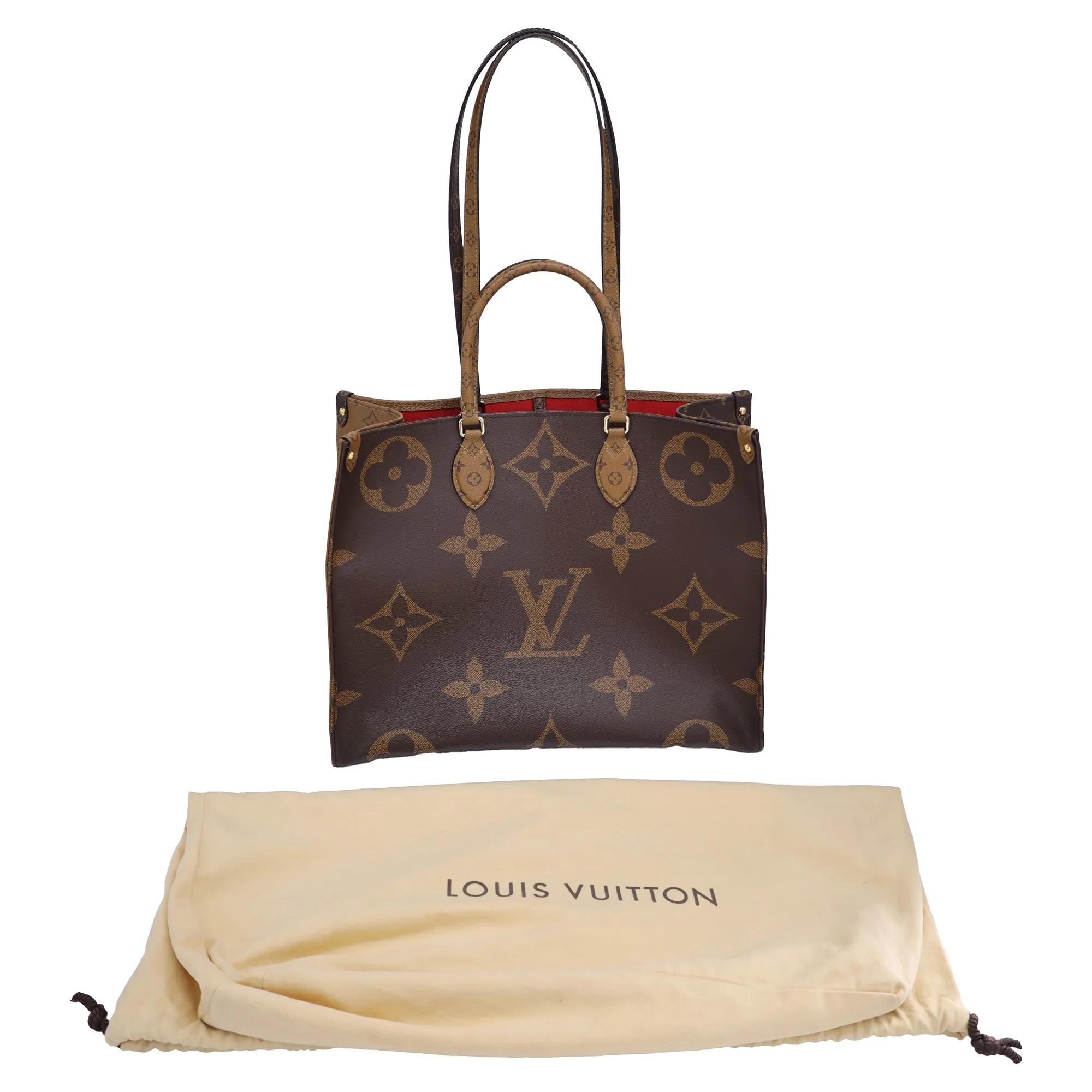 Louis Vuitton Giant Reverse Monogram OTG MM Totebag in Brown Coated Canvas