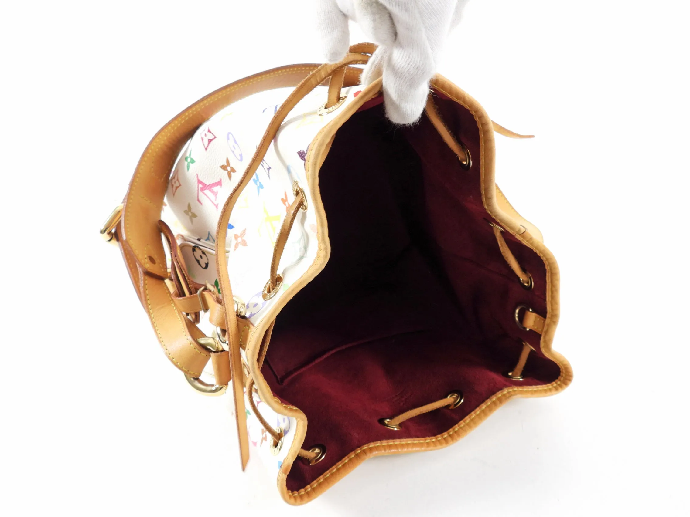 Louis Vuitton Multicolore White Murakami Petit Noe Bucket Bag