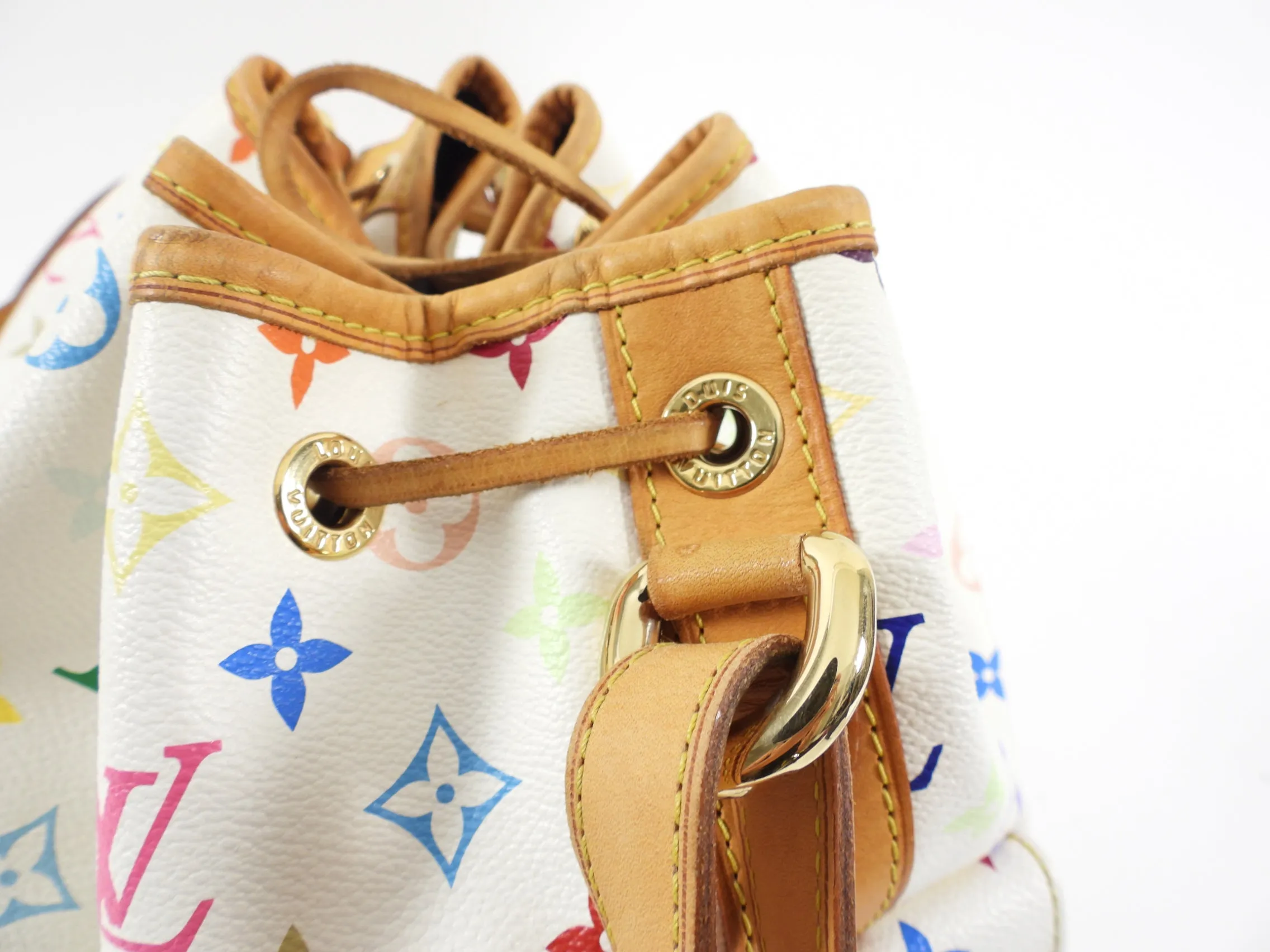 Louis Vuitton Multicolore White Murakami Petit Noe Bucket Bag