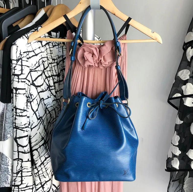 Louis Vuitton Vintage 1992 Blue Epi Petite Noe PM Bag