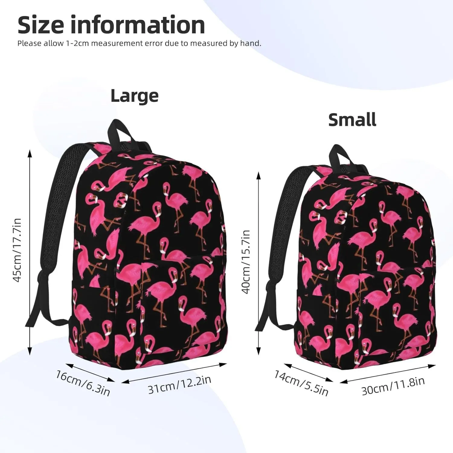 Lovely Pinks Flamingos Print Canvas Backpack Women,Mens Travel Casual Daypack Bookbag For Laptop Work Travel Hiking