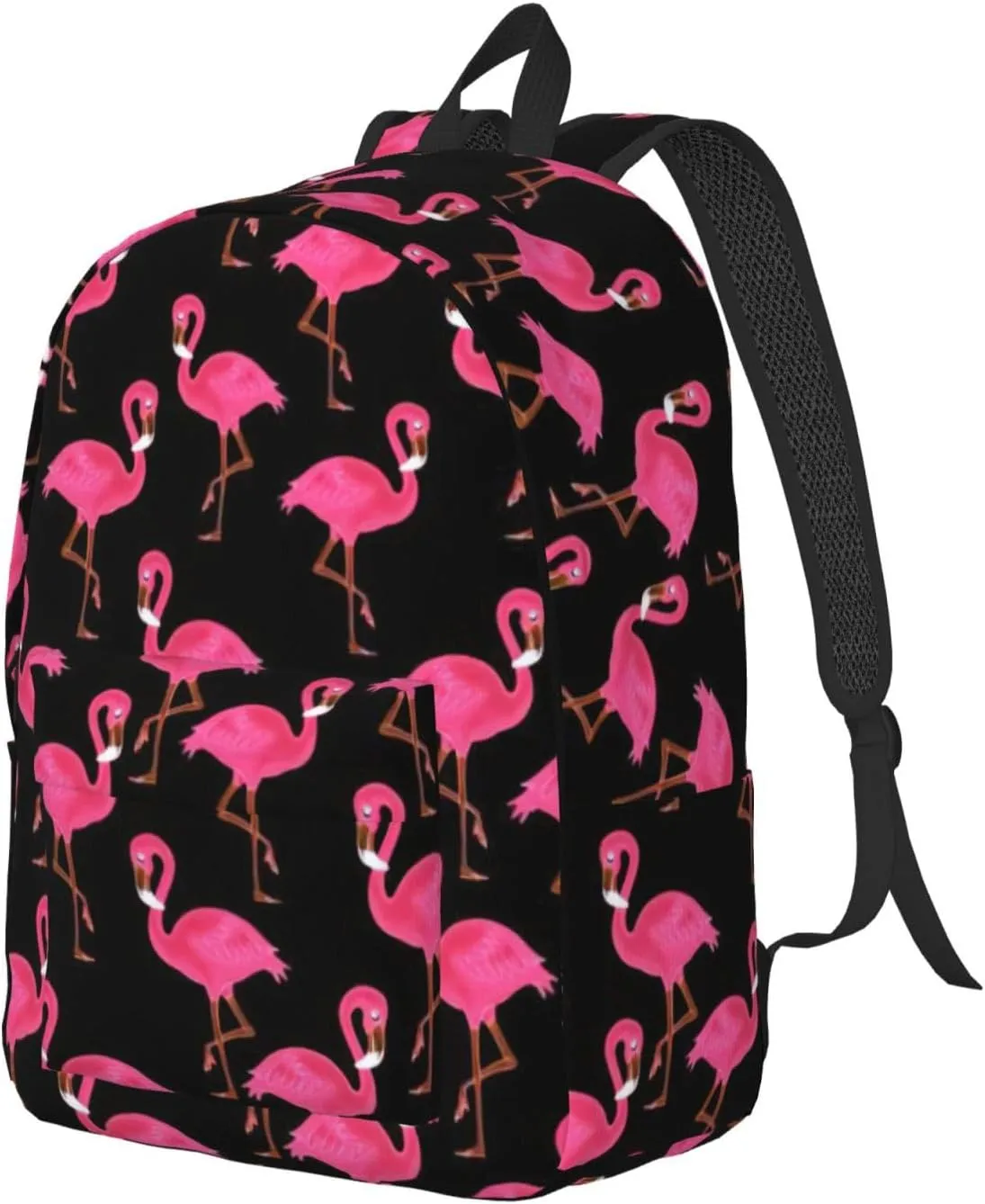 Lovely Pinks Flamingos Print Canvas Backpack Women,Mens Travel Casual Daypack Bookbag For Laptop Work Travel Hiking