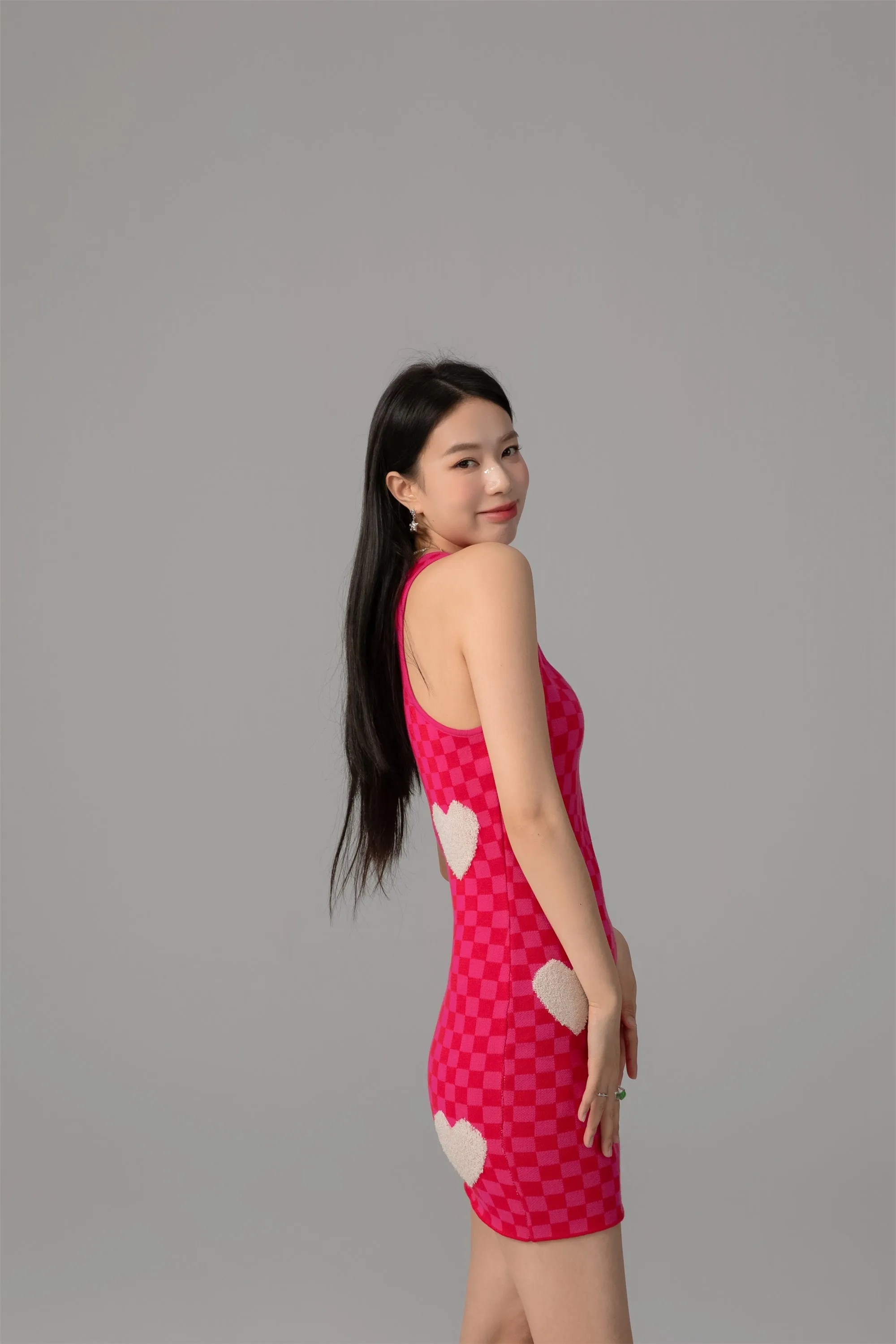 Luv U 2 Checker Print Heart Mini Dress