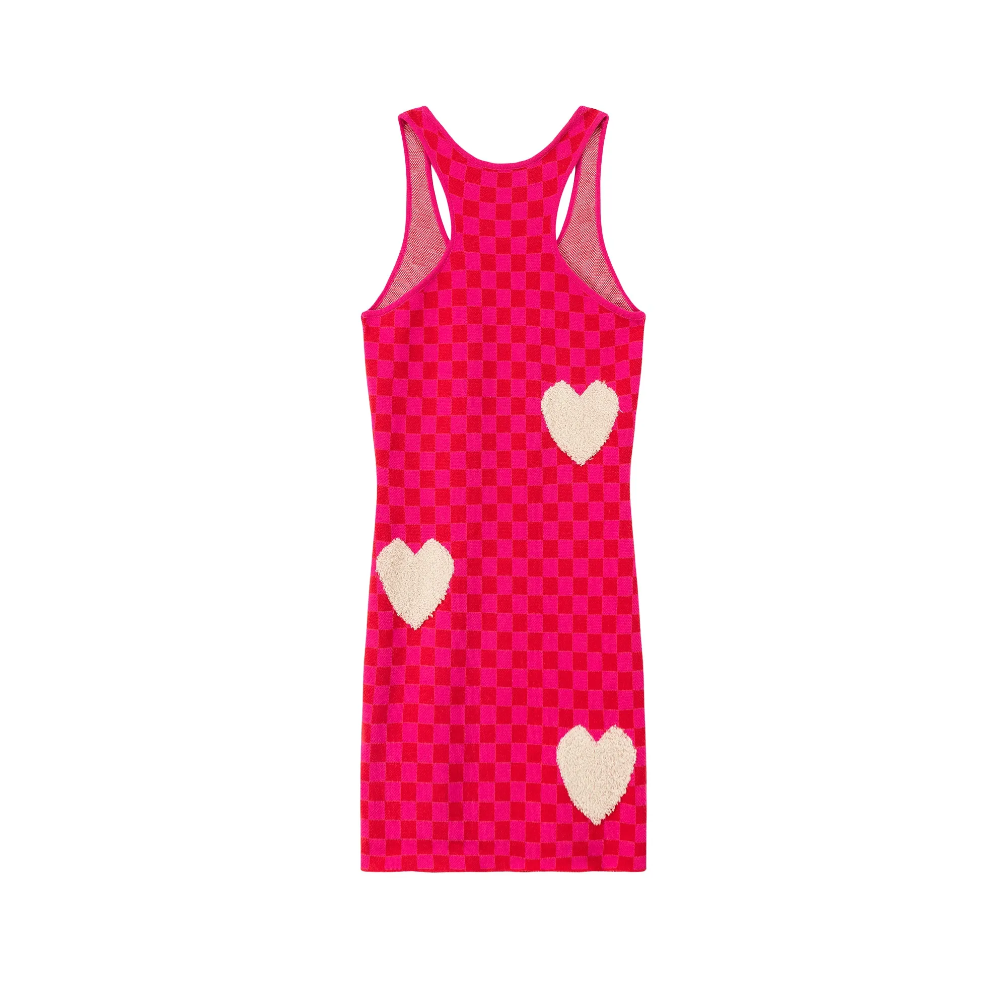 Luv U 2 Checker Print Heart Mini Dress
