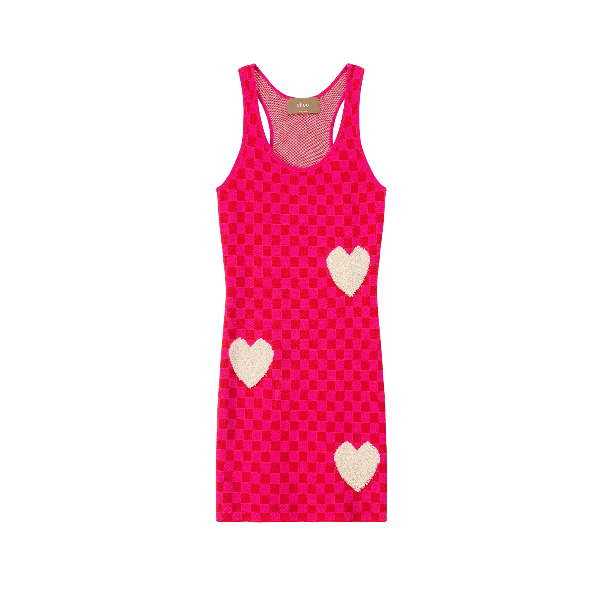 Luv U 2 Checker Print Heart Mini Dress