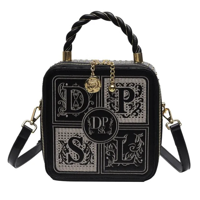Luxury Designer Square Retro Shoulder & Crossbody Bag for Women – High-Quality Stylish Bolsos