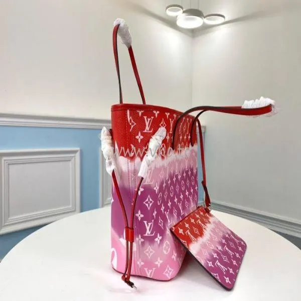 LV Escale Neverfull MM Rouge