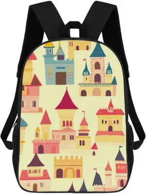 Magic Kingdom Castles 17 Inch Shoulder Backpack Fashion Laptop Bag Travel Daypack for Camping Hiking