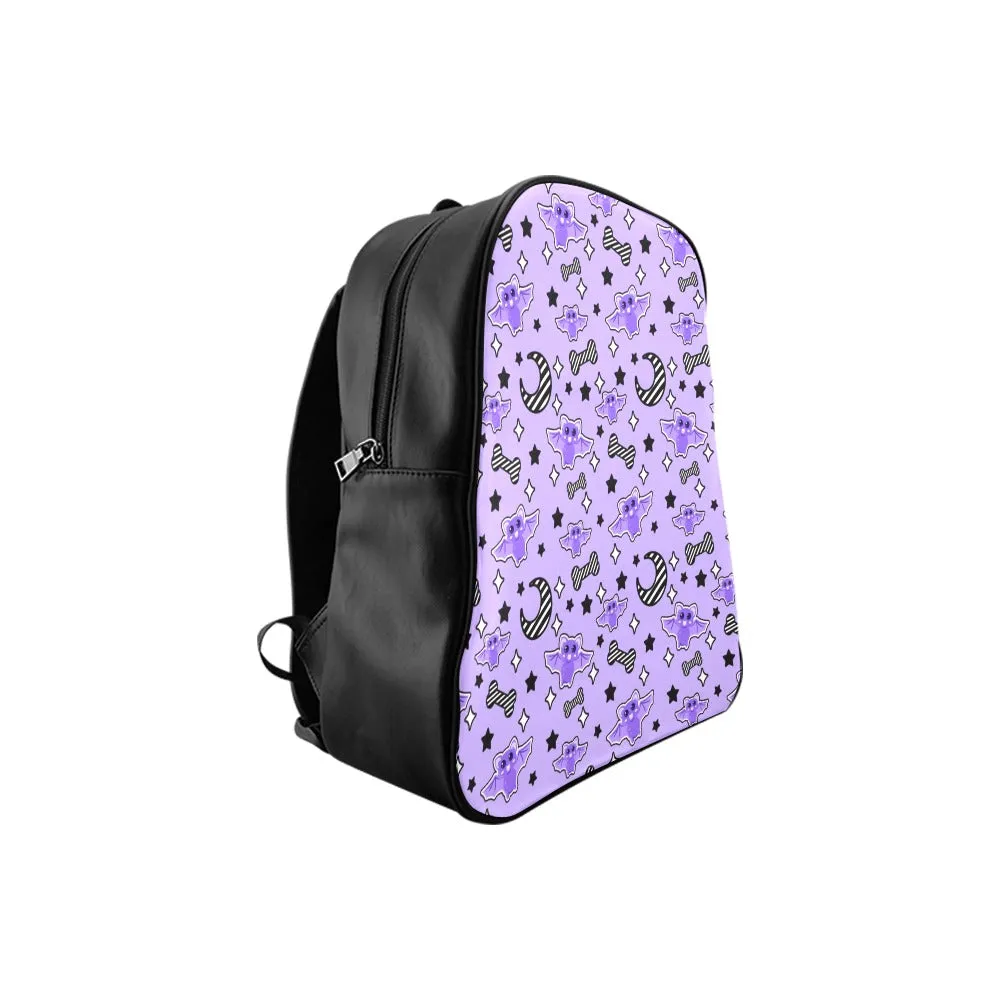 Magical Kawaii Spooky Bats Purple Backpack (Small)
