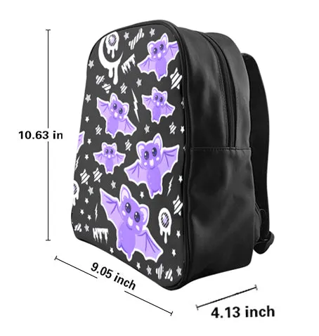 Magical Kawaii Spooky Bats Purple Backpack (Small)