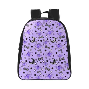 Magical Kawaii Spooky Bats Purple Backpack (Small)