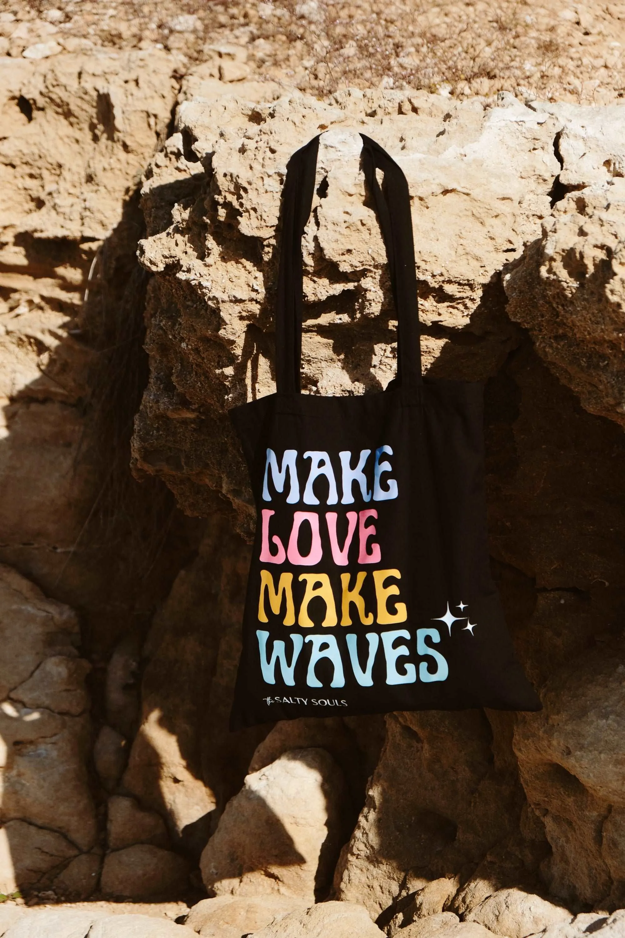MAKE LOVE MAKE WAVES TOTE