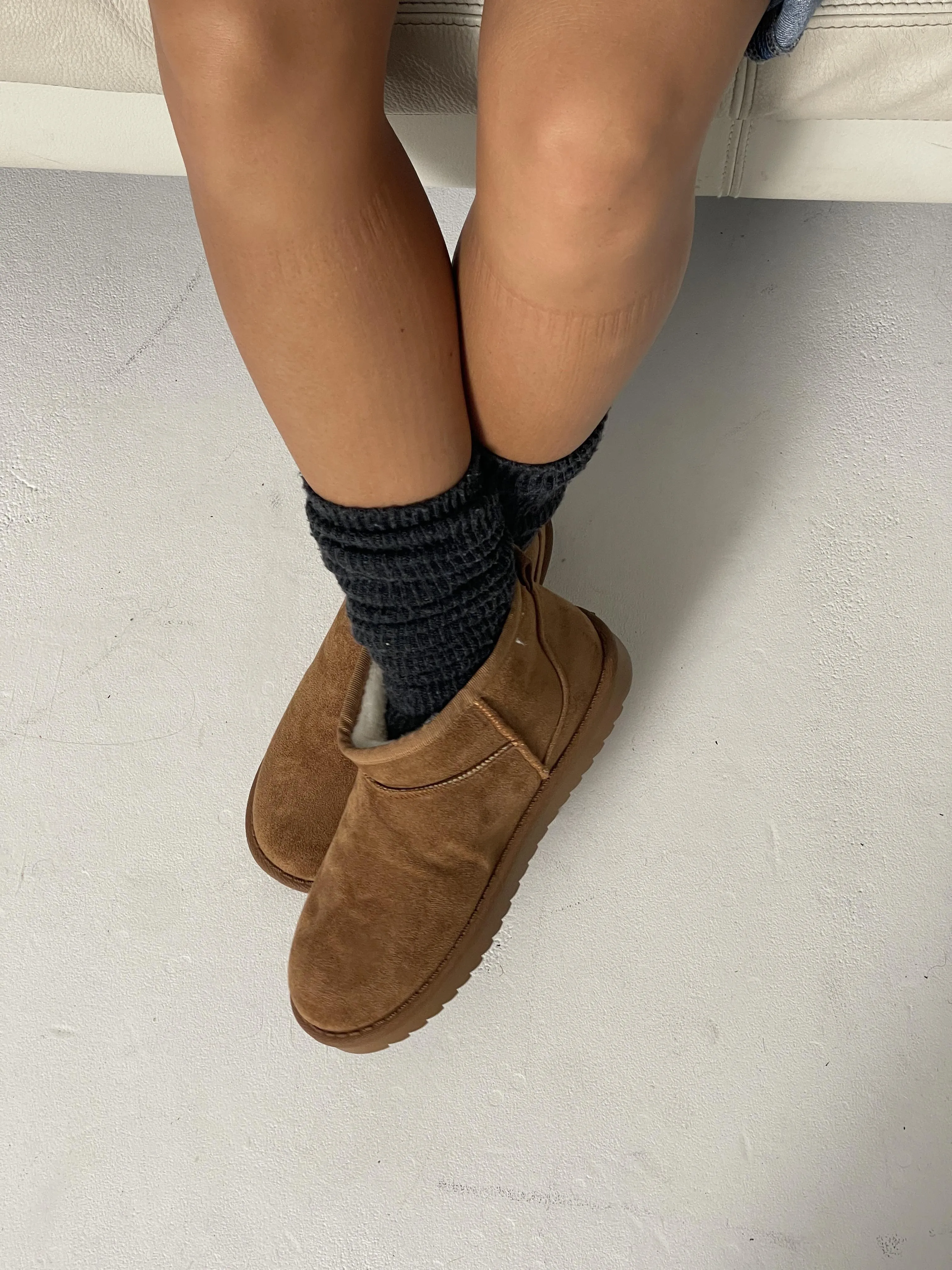 Malabo teddy boots short - Camel