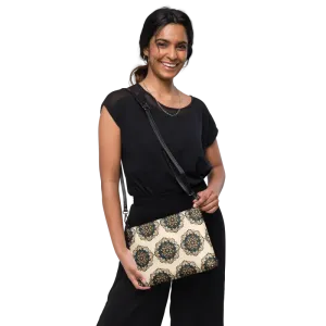 Mandal Pattern Faux Leather Crossbody Bag