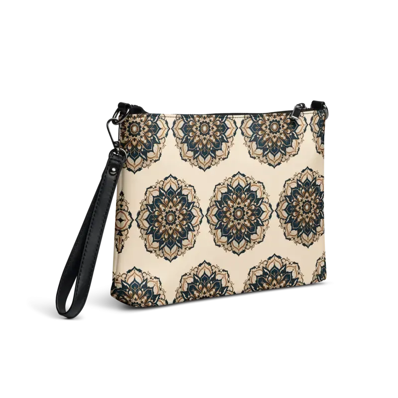 Mandal Pattern Faux Leather Crossbody Bag