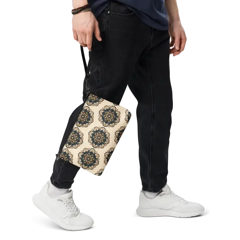 Mandal Pattern Faux Leather Crossbody Bag