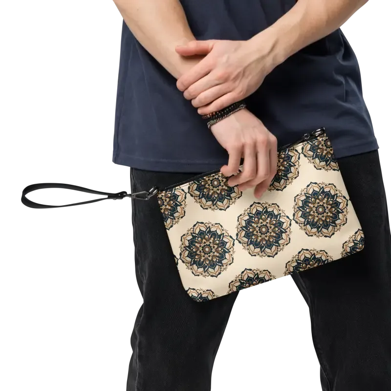 Mandal Pattern Faux Leather Crossbody Bag