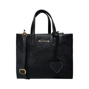 MANDAVA Women's/Ladies Top Handle PU Leather Handbag, Shoulder Bag with Tussle (Black)