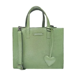 MANDAVA Women's/Ladies Top Handle PU Leather Handbag, Shoulder Bag with Tussle (Terrain Green)