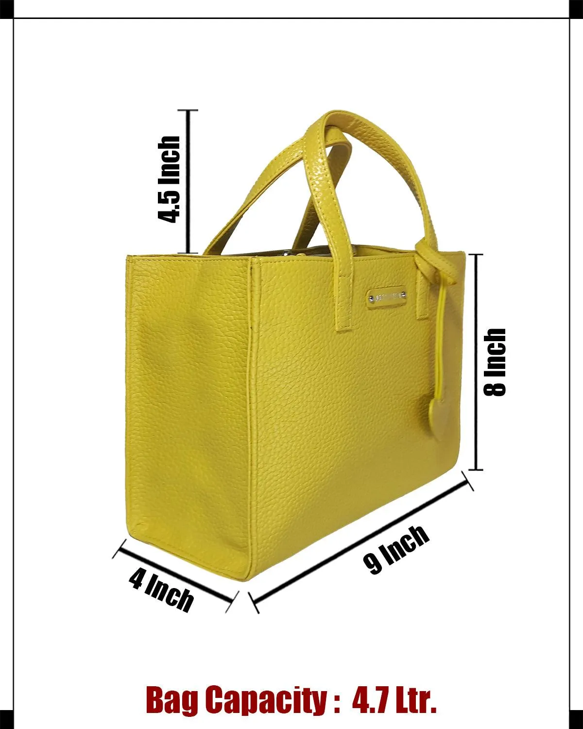 MANDAVA Women's/Ladies Top Handle PU Leather Handbag, Shoulder Bag with Tussle (Yellow)