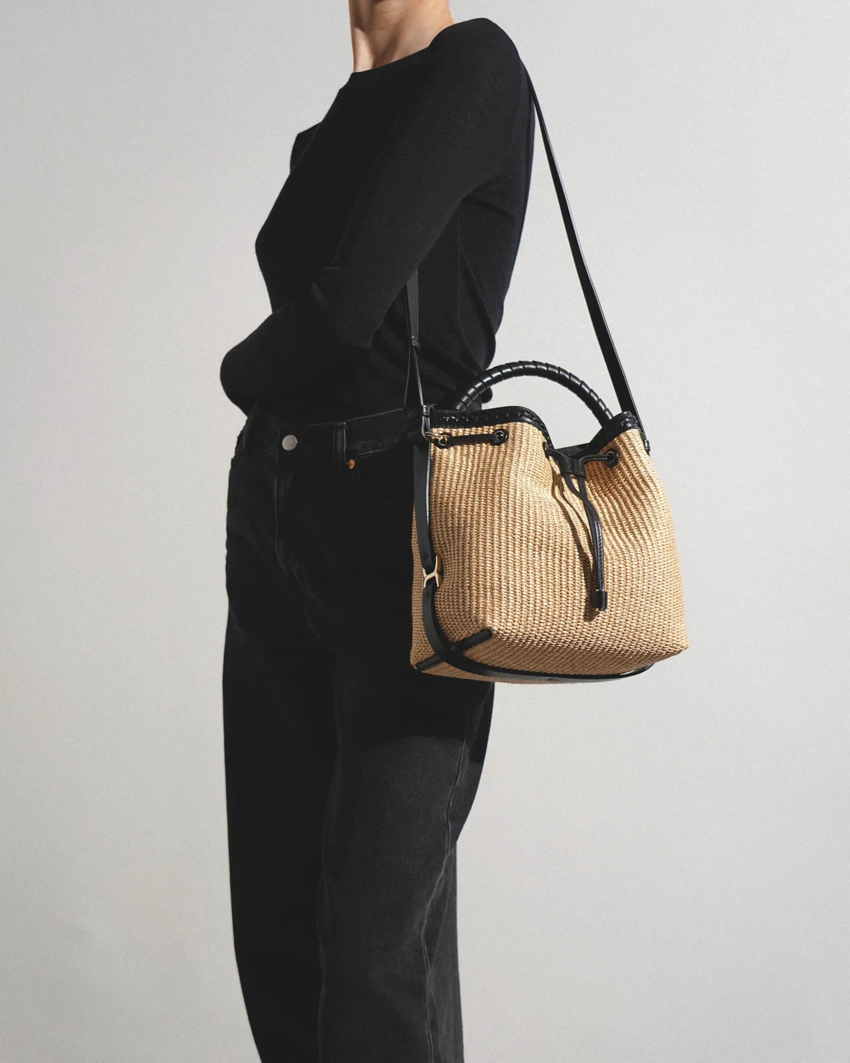 Marcie beige raffia bag