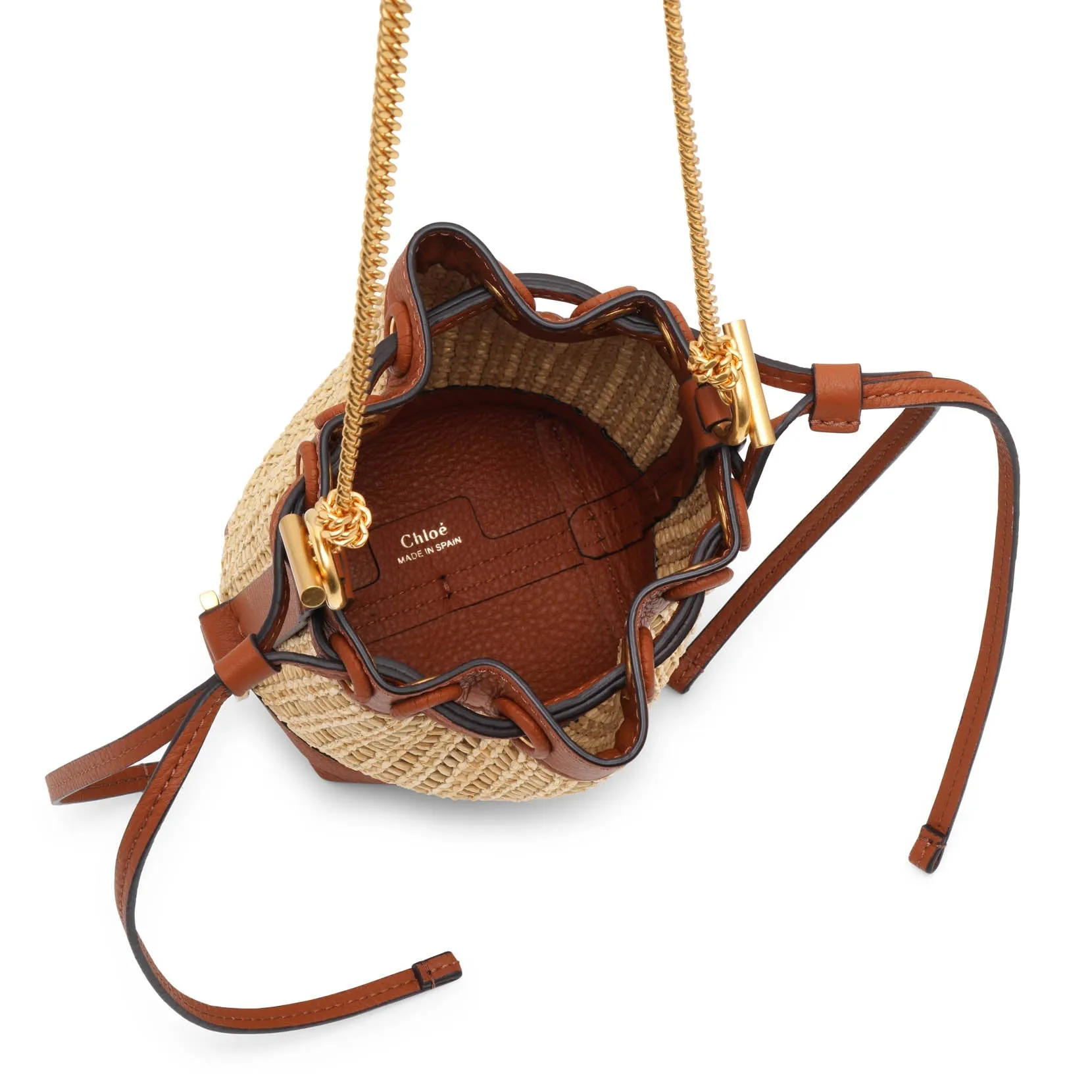 Marcie raffia bucket bag