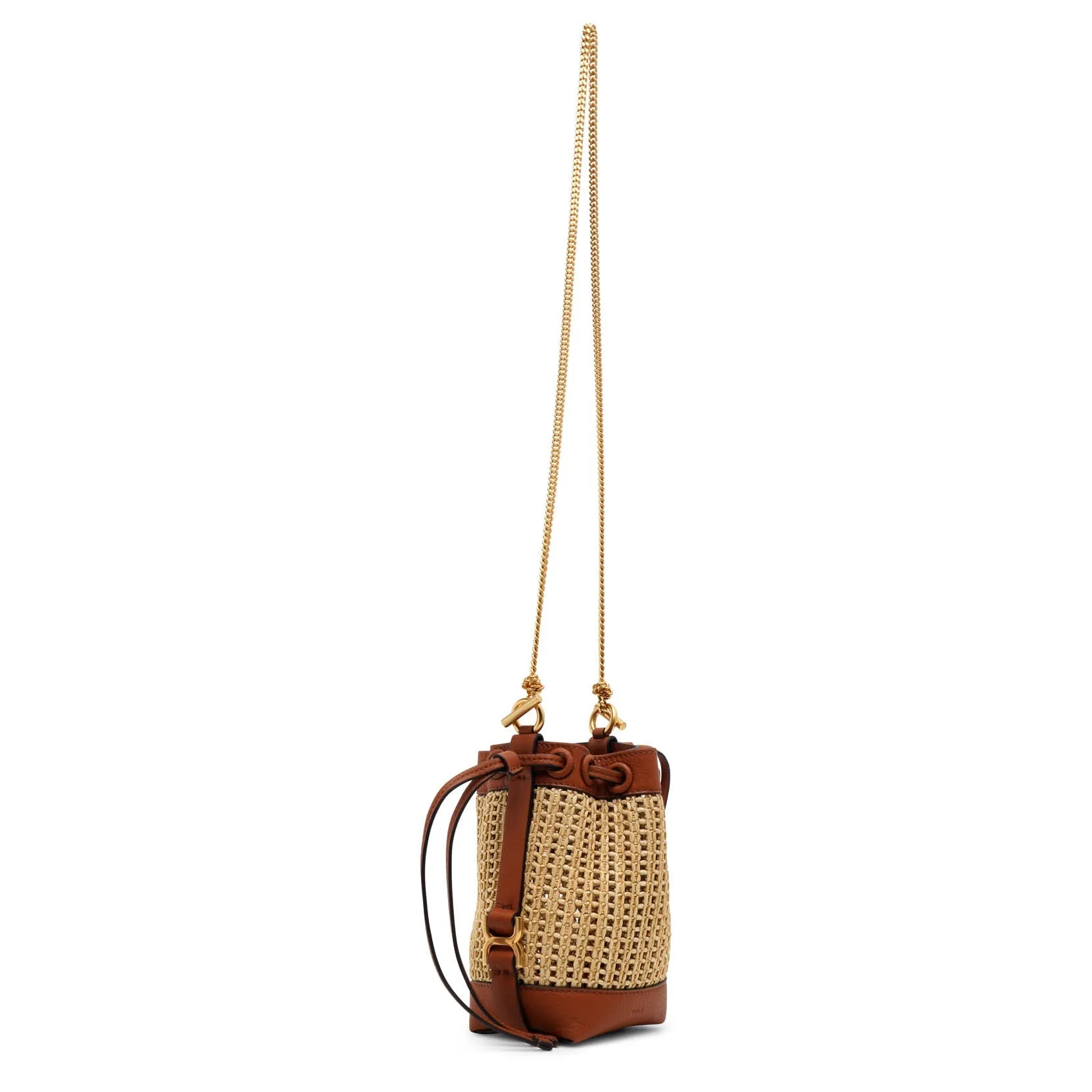 Marcie raffia bucket bag