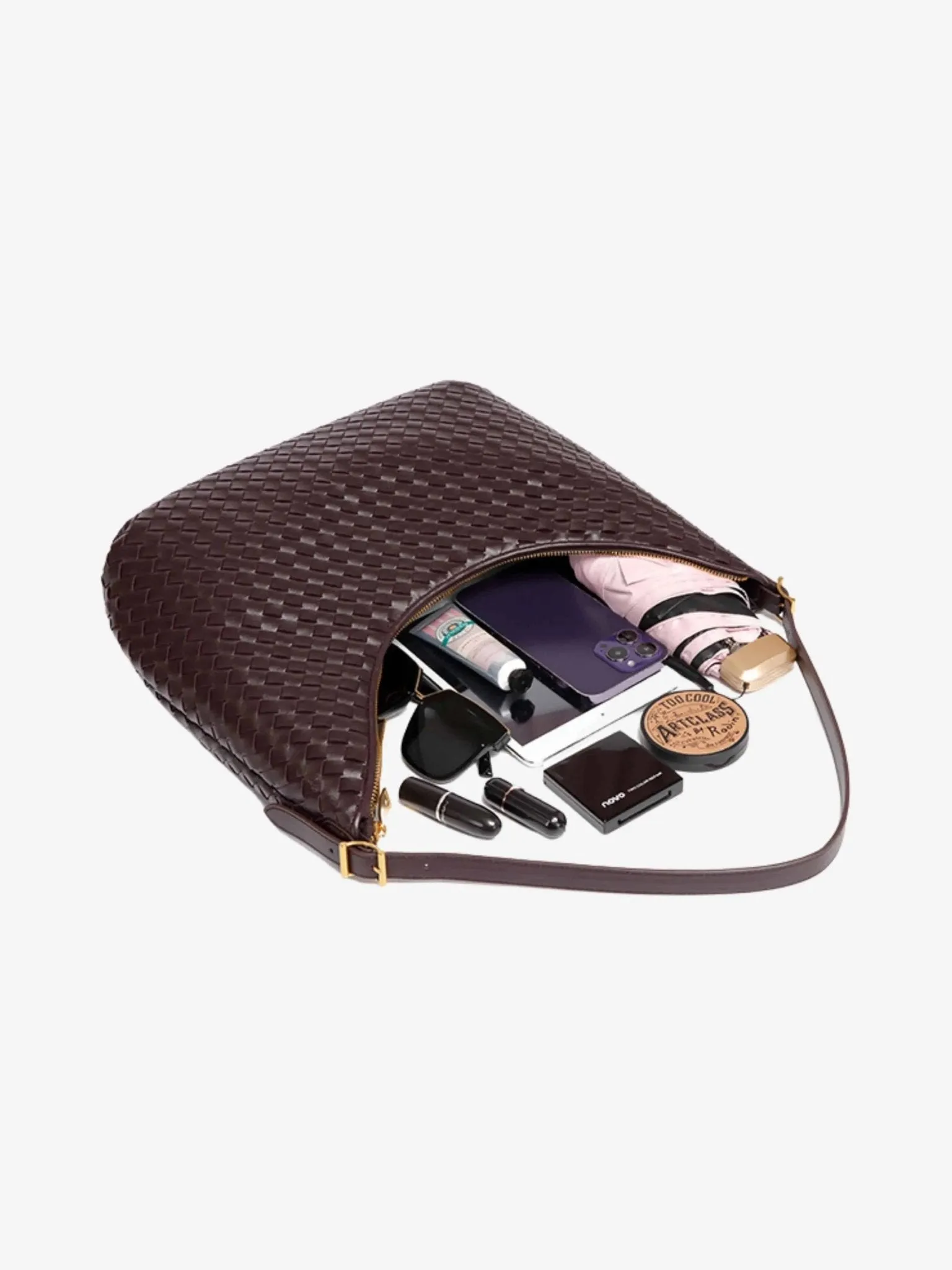 Margot | Woven Leather Hobo Bag