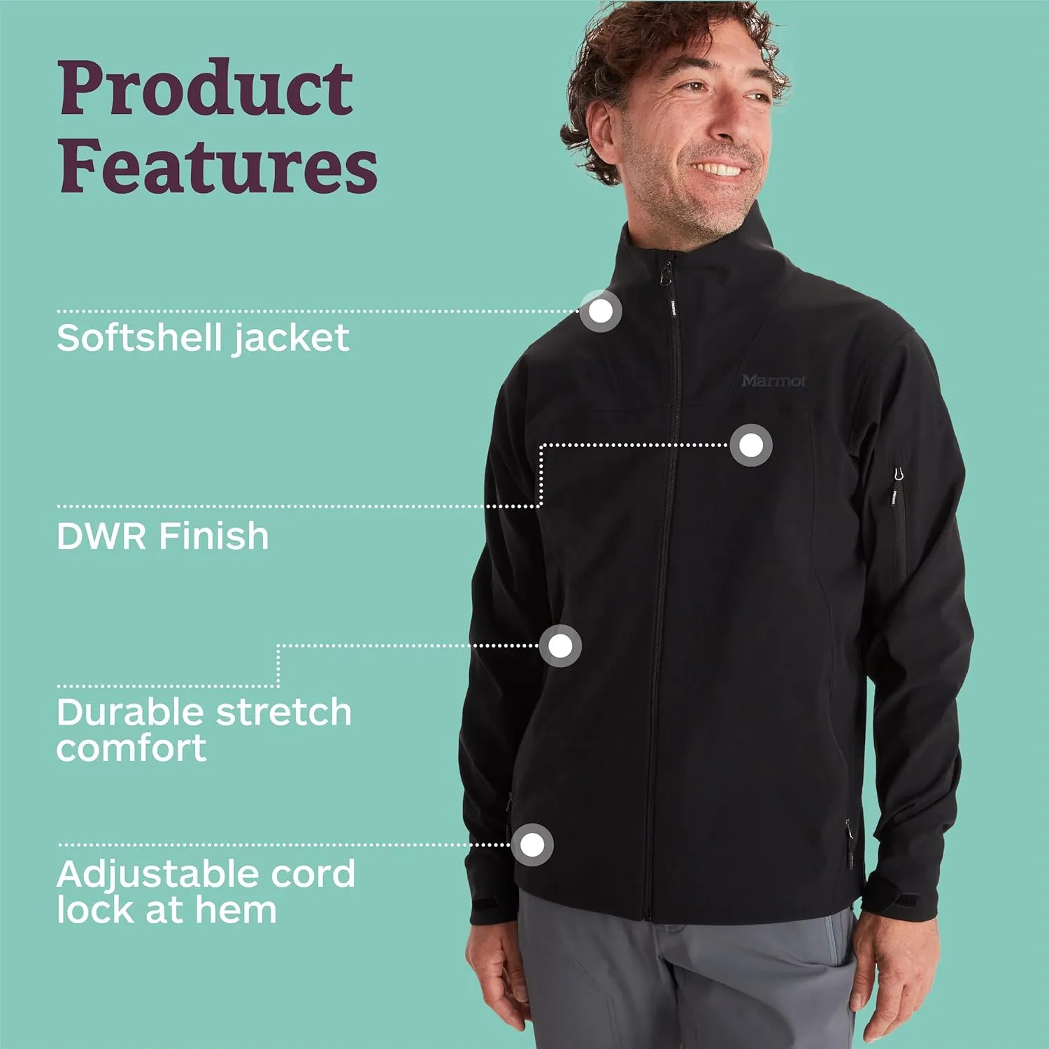 MARMOT Men's Alsek Jacket - Lightweight, Water-Resistant Softshell