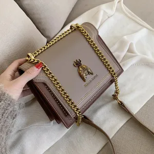 MAYTRENDS  -  Luxury Brand Women Handbag 2024 New Retro Bee Female Shoulder Bag Simple High Quality Leather Designer Crossbody Bags