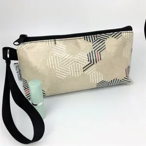 Medium Makeup Bag in  Cream Hexagons
