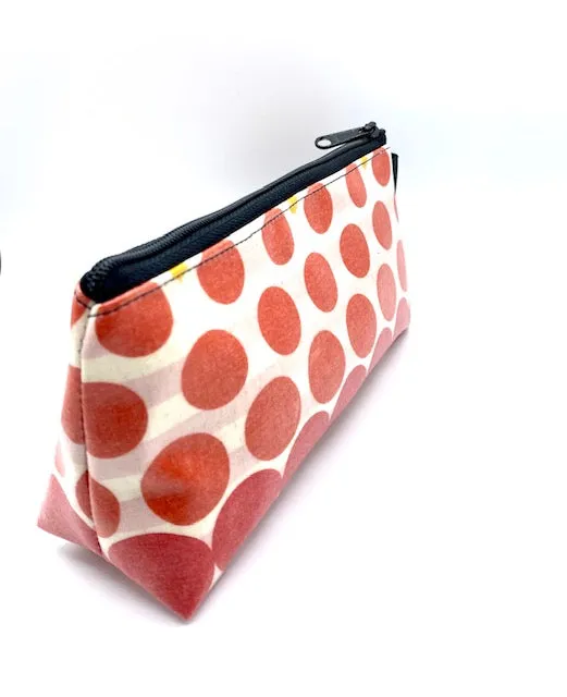 Medium Makeup Bag in Red Circles