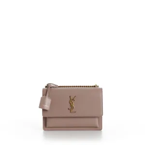 Medium Sunset Bag In Rosy Sand - Smooth Leather, Chain, YSL Cassandre
