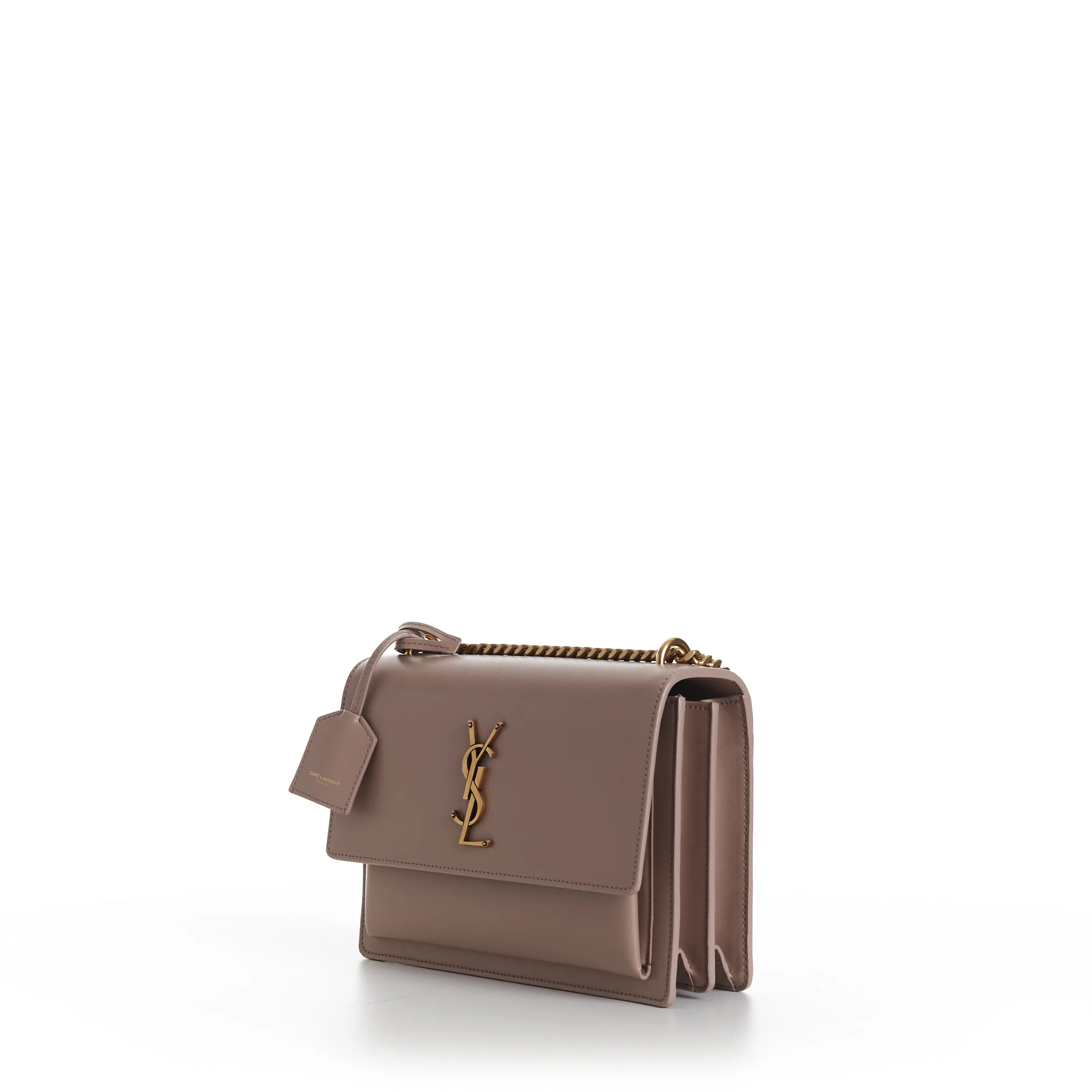 Medium Sunset Bag In Rosy Sand - Smooth Leather, Chain, YSL Cassandre